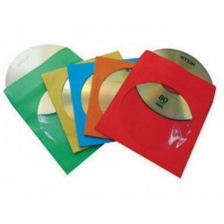 Buste Porta CD/DVD di Carta Colorata con Oblò e Aletta 100 pz