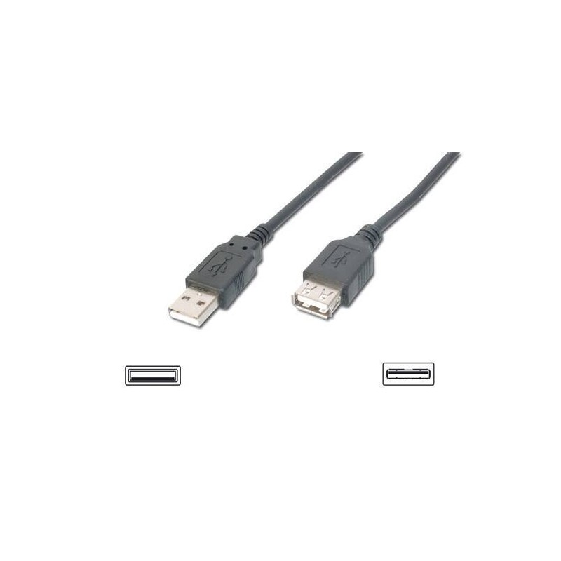 CAVO PROLUNGA USB MT. 5 - CONNETTORI A MASCHIO-FEMMINA CERTIFICATO USB 2.0 - COLORE NERO