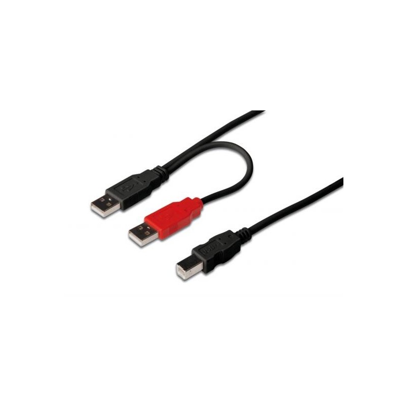 CAVO SDOPPIATORE USB 2.0 CON 2 CONNETTORI USB A MASCHIO - USB B MASCHIO