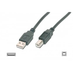 CAVO USB 2.0 CONNETTORI 1 X A MASCHIO - 1 X B MASCHIO MT. 1.80 NERO