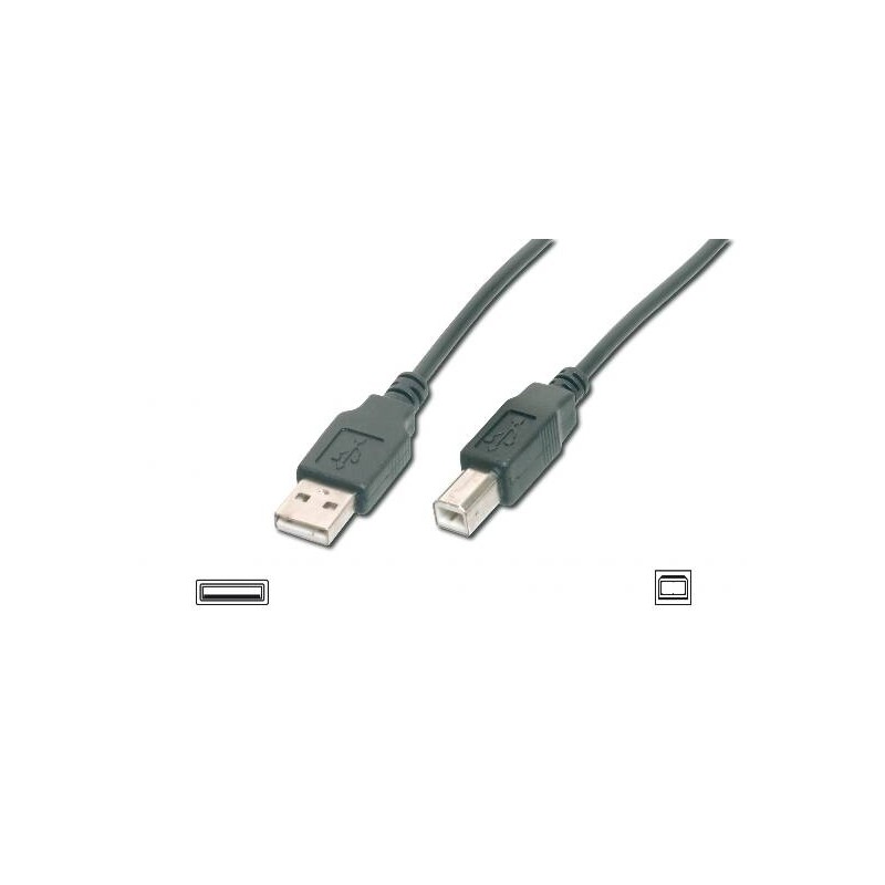 CAVO USB 2.0 CONNETTORI 1 X A MASCHIO - 1 X B MASCHIO MT. 1.80 NERO