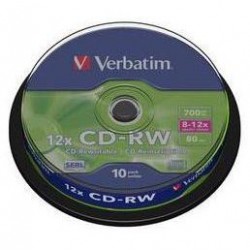 CD-RW Verbatim 700mb 8-12x 80min. IN SPINDLE
