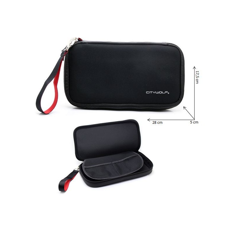 CUSTODIA - CITYWOLF Storage Protection Soft Pouch for Wii U Game Pad - Black