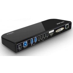 Docking station Universale per Laptop USB 3.0 HDMI e DVI/HDMI/VGA, Gigabit Ethernet, Audio, 6 Porte USB - Orizzontale
