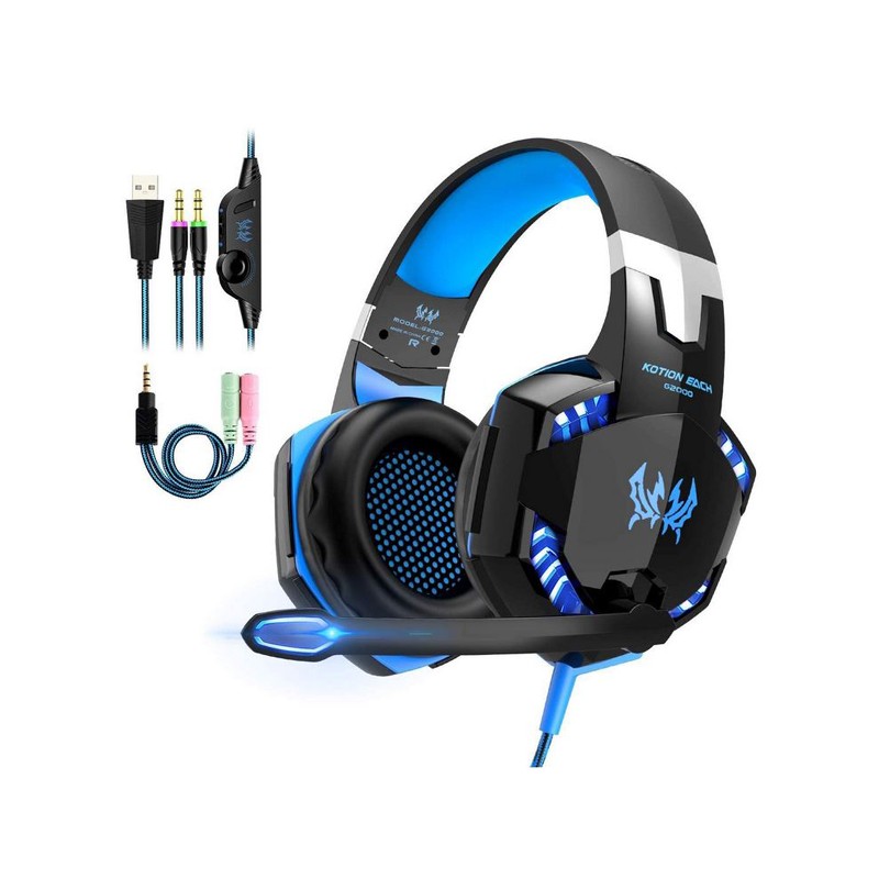 Cuffie con microfono per PC e PS4 Deep bass Stereo BLU