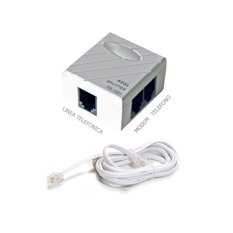 Filtro ADSL Splitter TD-1301 , cavo telefonico incluso