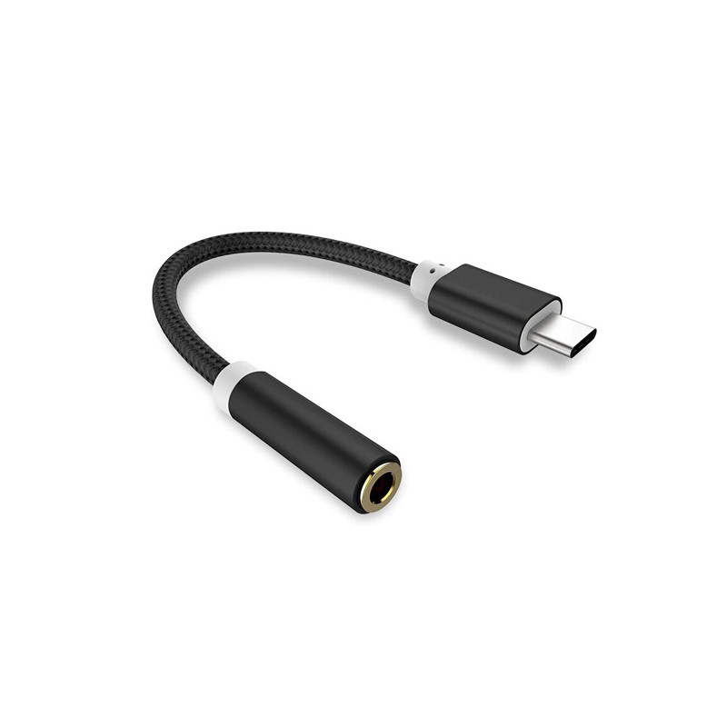 Adattatore audio USB Type-C a connettore Jack da 3,5 mm nero