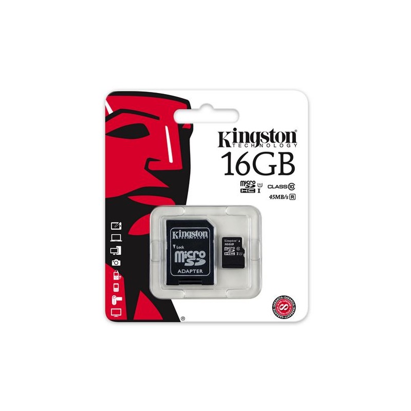 Micro SD-Card 2in1 Solution 16GB Kingstone Classe10