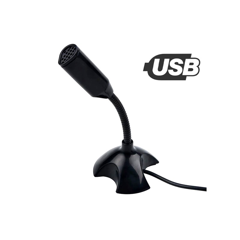 MICROFONO - cablato per PC USB portatile flessibile cavo 90cm