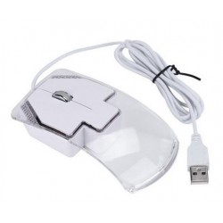 Mouse ottico 1600 DPI USB LED BIANCO con cavo 1,25Mt