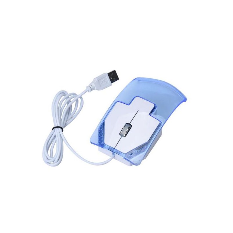 Mouse ottico 1600 DPI USB LED BLU con cavo 1,25Mt