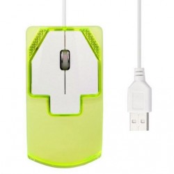 Mouse ottico 1600 DPI USB LED GIALLO con cavo 1,25Mt
