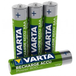 RIC MINISTILO - Varta Rechargeable Accu Power 800mAh Pile Ricaricabili Ministilo AAA - Blister 4 Batterie