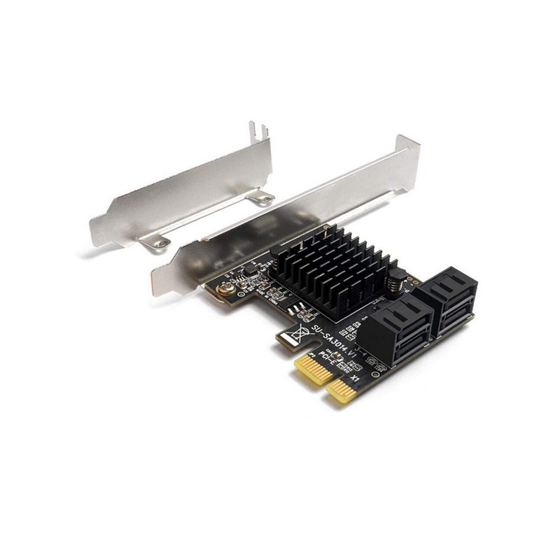 SCHEDA INTERNA - SATA III Controller PCI-E 1X 2X - 4 SATA III - SI BOOT - NO RAID - Staffa normale e Low Profile , installabile 