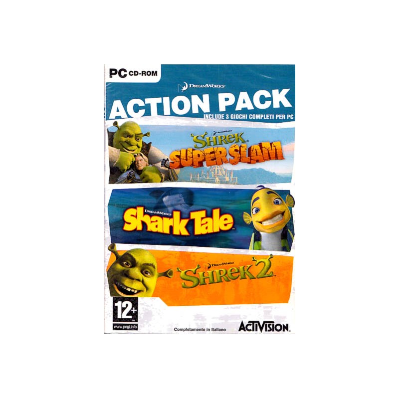 VIDEOGIOCO PC - SHREK 2 + SUPERSLAM + SHARK TALE ( TRIPLE PACK )