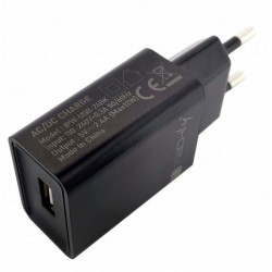 220 >USB Caricatore Alimentatore USB-A da Muro 5V 2.4A per Smartphone o Tablet NERO
