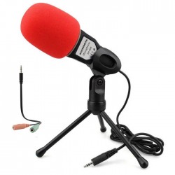 MICROFONO - Microfono a Condensatore semi professionale  , spugna per il rumore , treppiedi , adattatore AUX MIX.