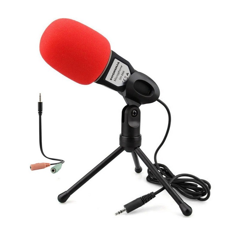MICROFONO - Microfono a Condensatore semi professionale  , spugna per il rumore , treppiedi , adattatore AUX MIX.