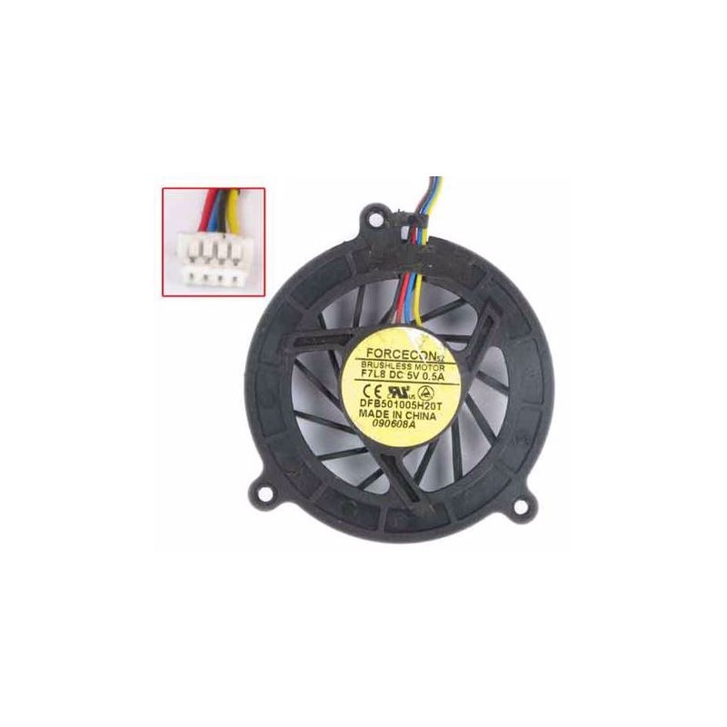 VENTOLA - Fan CPU per ASUS F3J F3JC F3F F3H A8SC A8M A8J F7JC F7F (4 PIN) DFB501005H20T