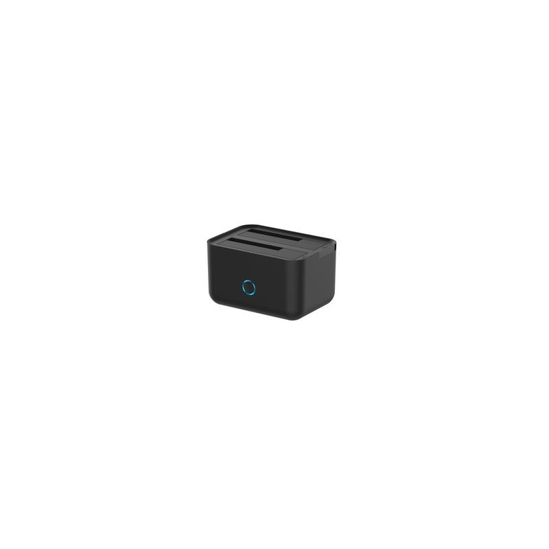 DOCKING STATION - Per 2 dischi SATA 2.5/3.5 - USB 3.0/3.1 Gen1, Tasto Clone, Nero