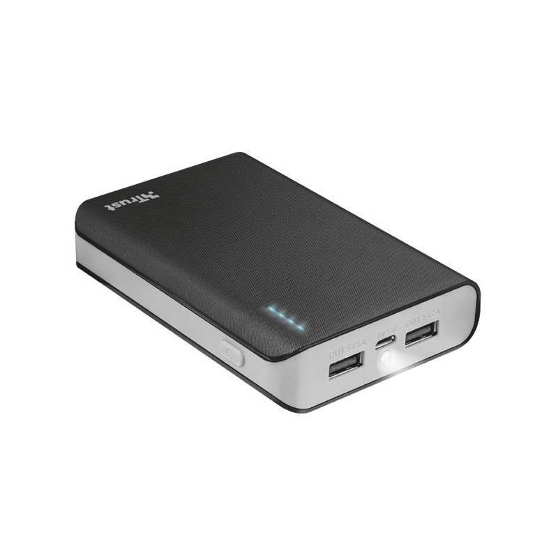 BATTERIE USB -  Power Bank 10000mah 2xusb 1micro usb 1 usb C - con Indicatore Led - Black