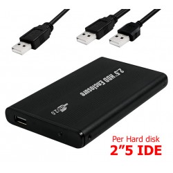 BOX ESTERNO HDD USB 2.0 per hard disk IDE 25 , in alluminio , colore nero