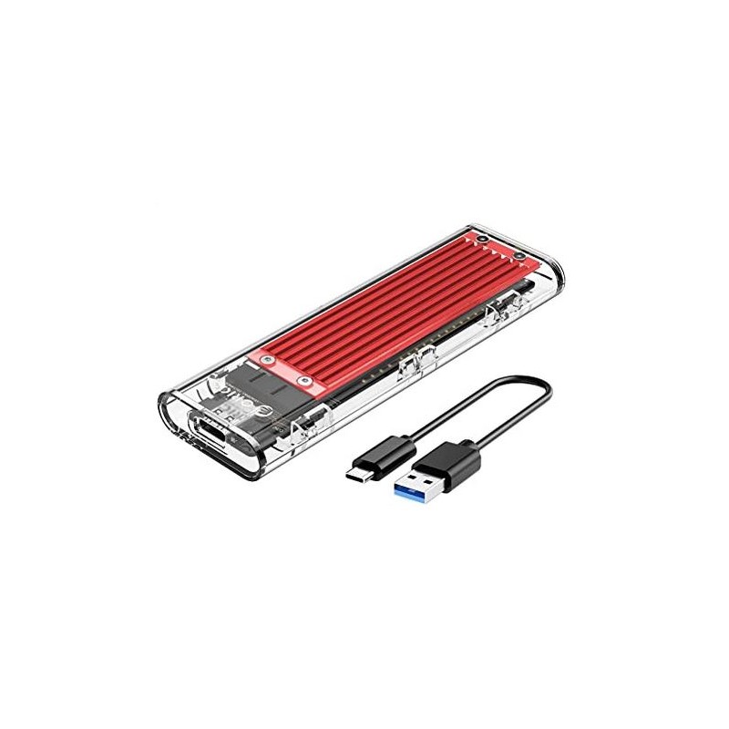 BOX & DOCK - Contenitore  M.2 per 2280 SATA NGFF USB 3.0 ROSSO