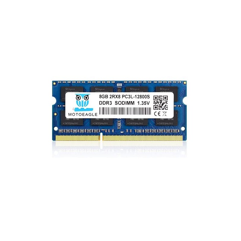 MEMORIA RAM - 8GB DDR3L 1600MHz SODIMM PC3L-12800S 2Rx8 PC3-12800 Non-ECC 1.35V CL11
