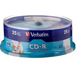 DISCHI CD DVDV BLURay - CD-R Verbatim 700mb 52x 80min. printable cf 25pz