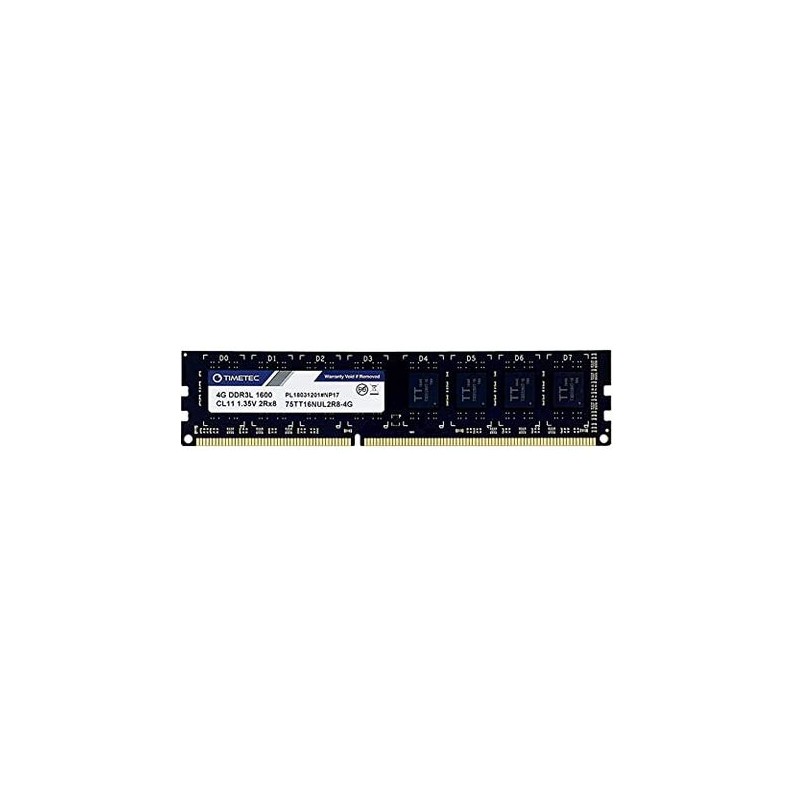 MEMORIA RAM - 4GB DDR3 1600MHz PC3L-12800 Unbuffered Non-ECC 1,3V/1.5V CL11 2Rx8 Dual Rank 240 Pin