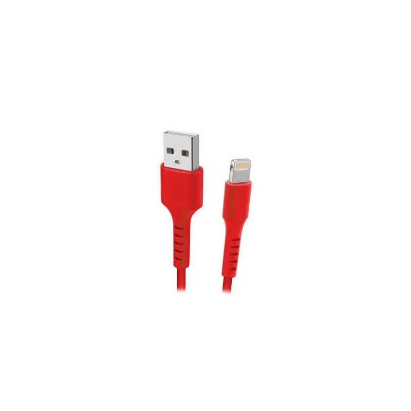 CAVO APPLE - Cavo ricarica  siliconico Lightning a USB 8poli 1m 3A ROSSO