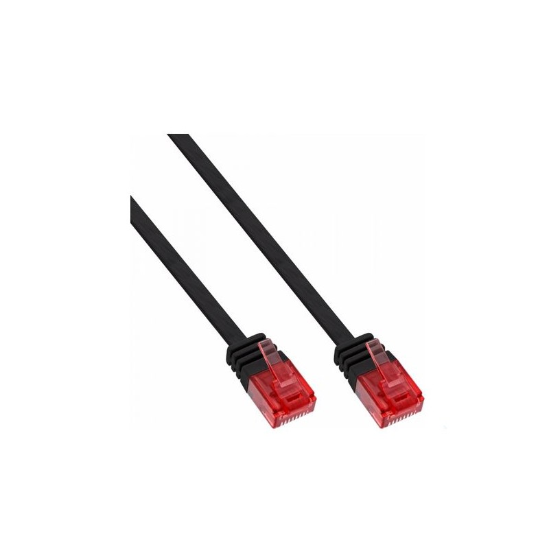 CAVO RETE - 5MT Flat Ultraslim Patch Cable U/UTP Cat.6 Gigabit NERO