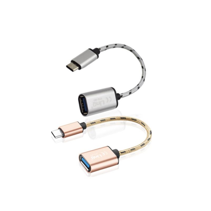 USB C - CAVO ADATTATORE USB 3.0 OTG CONNETTORI USB C MASCHIO - USB A FEMMINA, 15 CM argento o oro