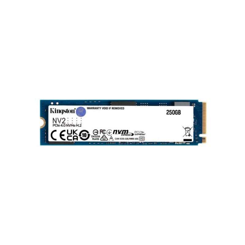 MEMEORIA DATI - SSD Kingston NV2 – 250GB, M.2 2280, PCIe 4.0 x4 NVMe 3000 1300