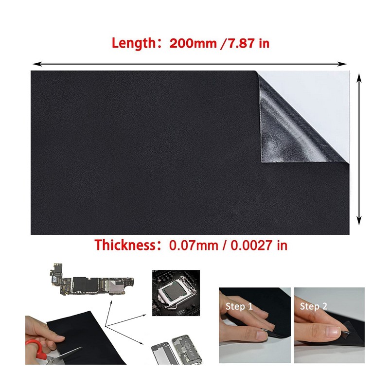 PAD TERMICO : grafitealtissime prestazione di dissipazione termica 70 MK , (200 x 100 x 0,07 mm )