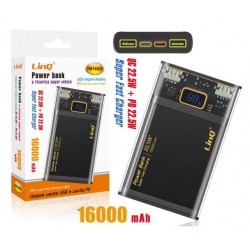 BATTERIE USB -  Power Bank 16000mah 2xusb 1 usb C - con Indicatore Led 22,5W
