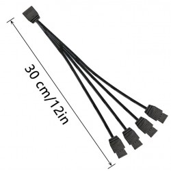 CAVO LED RGB ARGB - Cavo splitter ARGB, 5 V, 3 pin, splitter argb, 1 presa su 4 spine, 30cm, per dissipatore CPU e ventola ARGB 