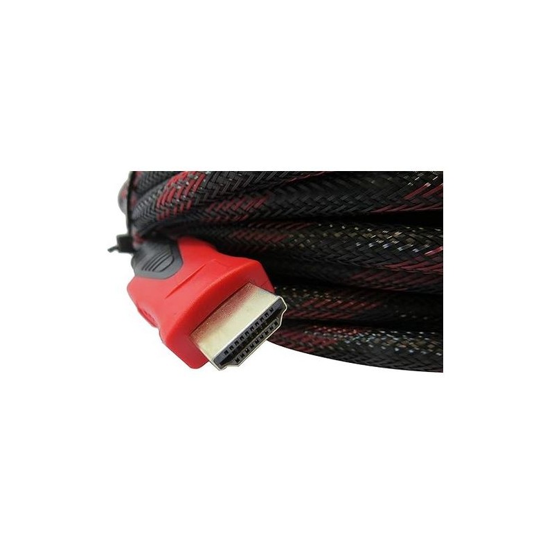 CAVO VIDEO - HDMI M/M 30MT Full Hd Connettori Placcati Oro Telato rosso/nero