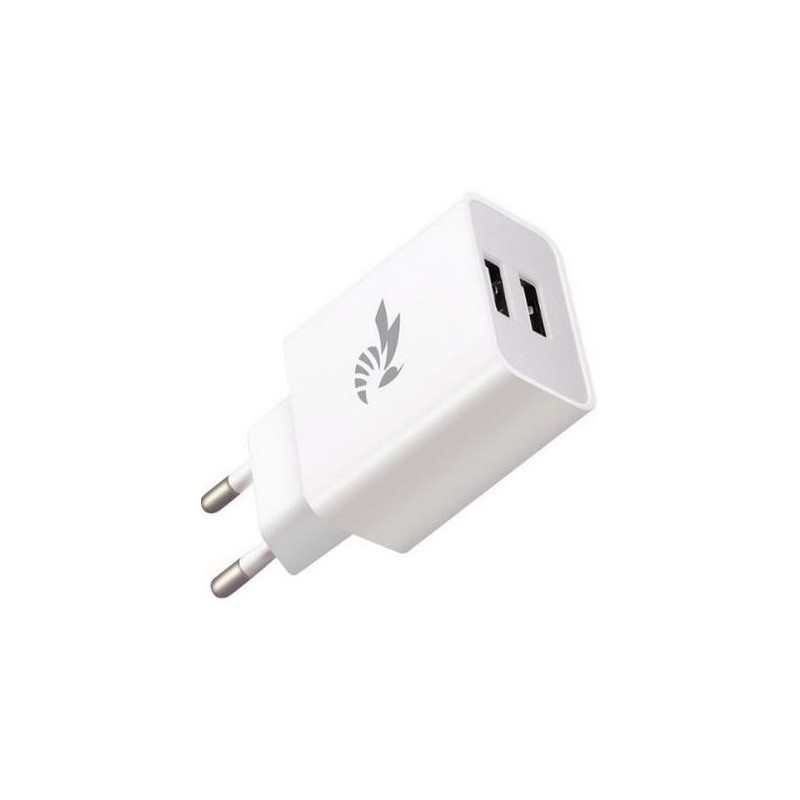 220 > USB   CARICABATTERIA FAST CHARGE BC-2 2 X USB 2.4A BIANCO