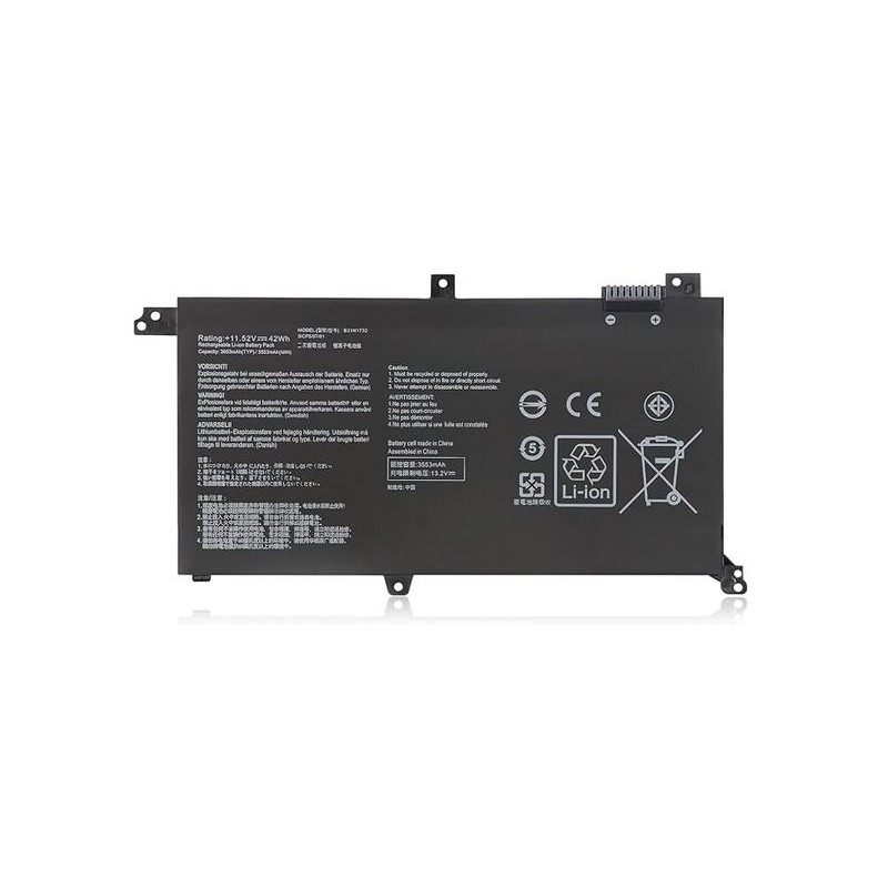 BATTERIA -  Batteria Compatibile B31N1732 per Asus VivoBook S14  VivoBook 15 Capacità:42Wh/3653mAh  Tensione: 11.52 V
