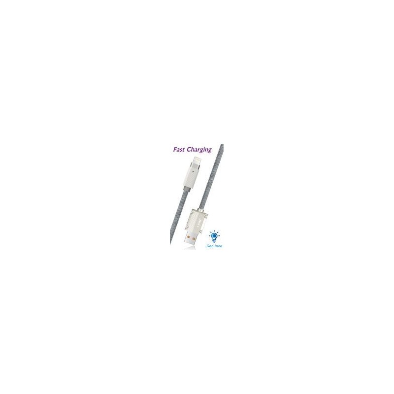 CAVI APPLE - CAVO DI RICARICA RAPIDA USB LIGHTNING RIVESTITO 5A 1,2m