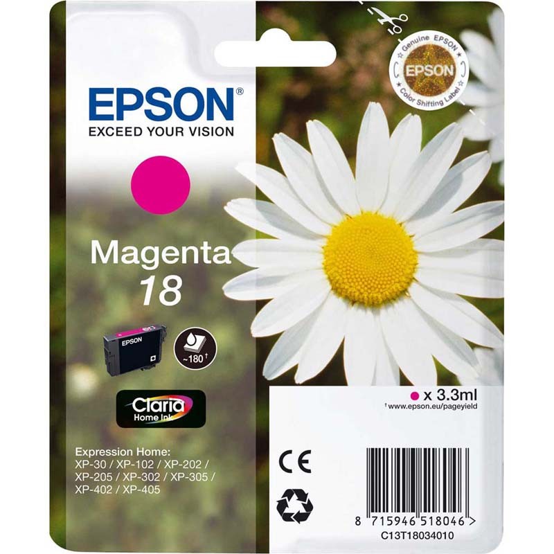 CARTUCCIA EPSON MAGENTA serie 18  Margherita  C13T18034010