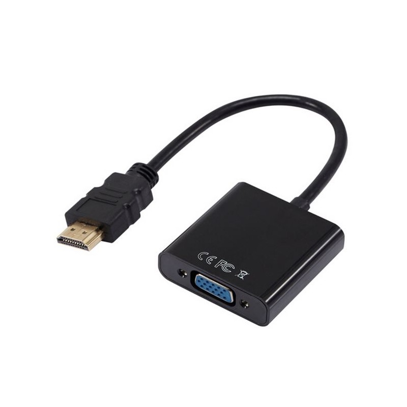 ADATTATORE VIDEO -  HDMI a VGA 1080p Spina HDMI HDTV PC Nero